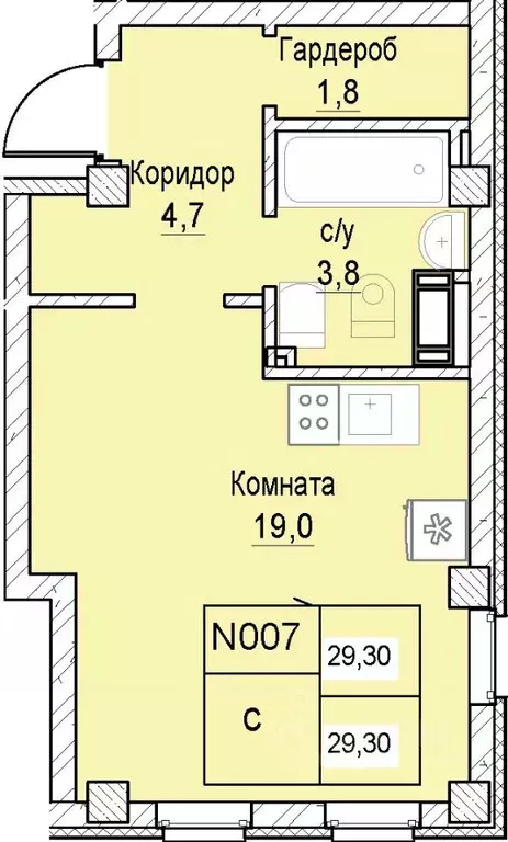 1-к кв. Нижегородская область, Нижний Новгород ул. Июльских Дней (29.3 ... - Фото 0