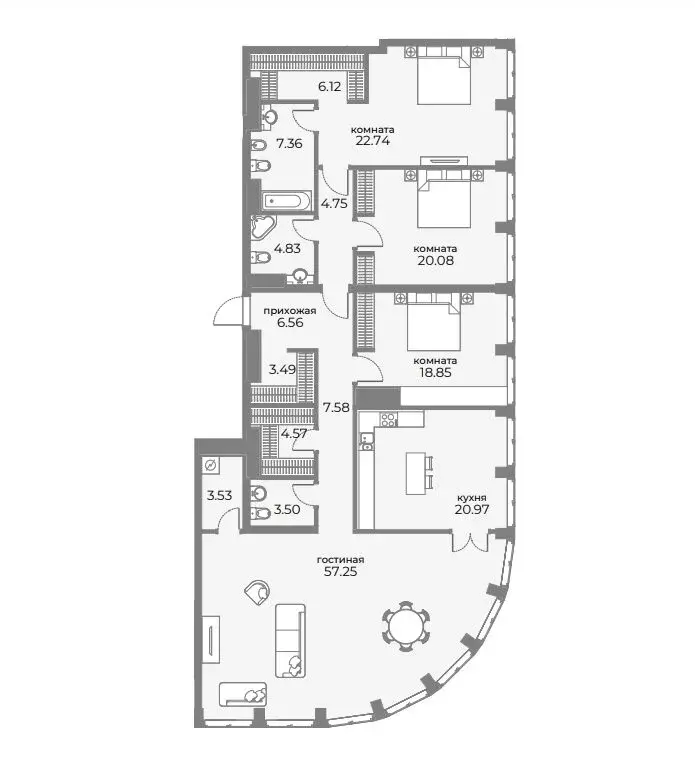 4-комнатная квартира: москва, дружинниковская улица, 15 (196.4 м) - Фото 0