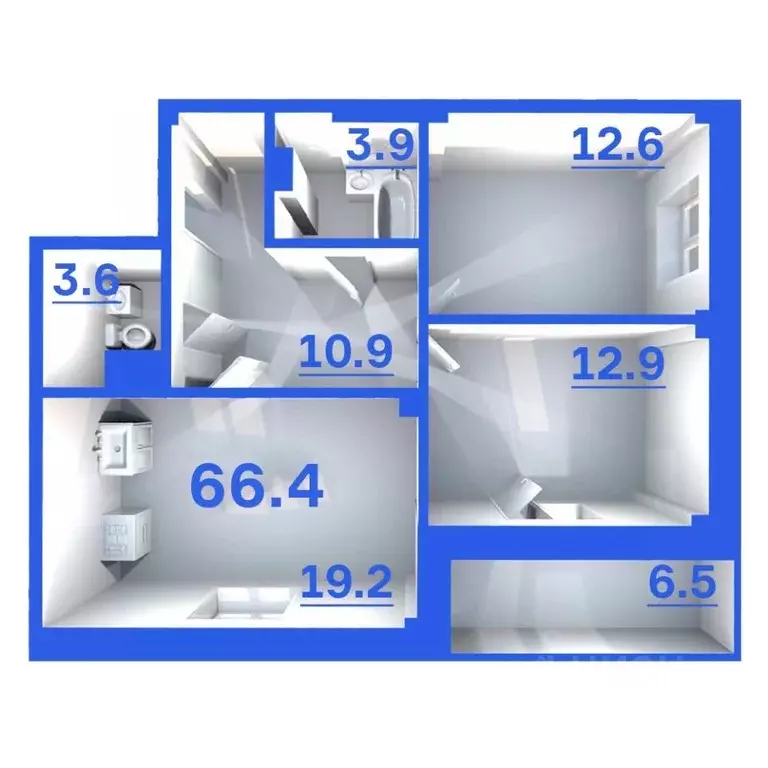 2-к кв. Псковская область, Псковский район, Завеличенская волость, д. ... - Фото 1