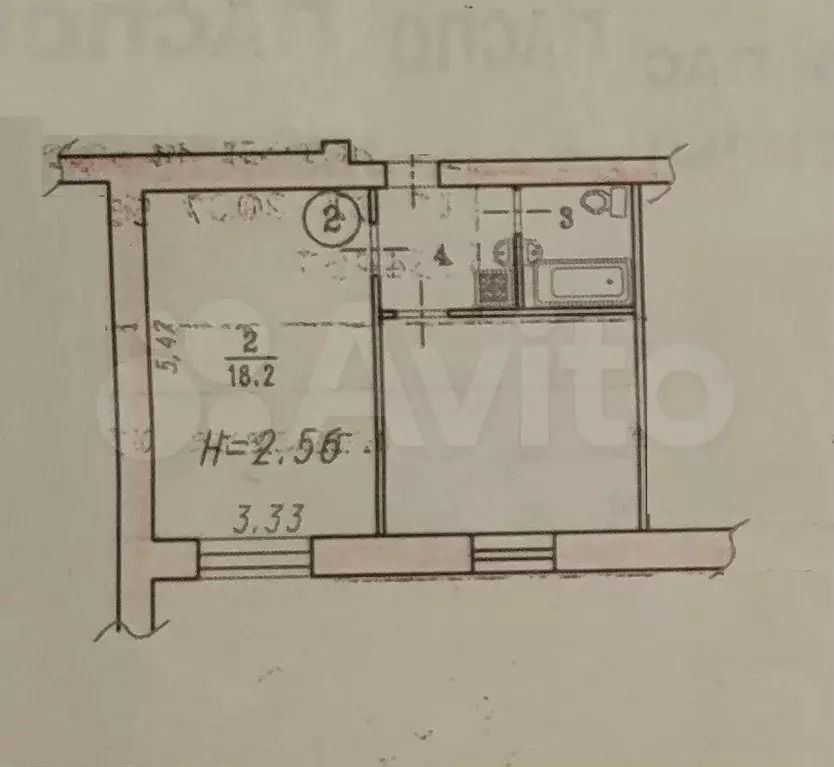 Комната 18,5 м в 2-к., 3/9 эт. - Фото 1
