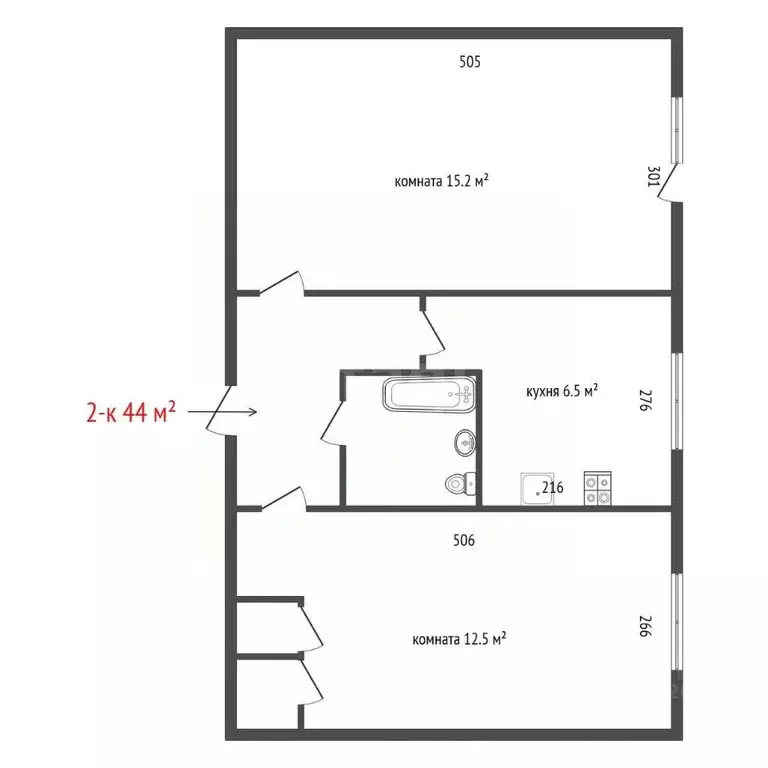 2-к кв. Свердловская область, Екатеринбург ул. Куйбышева, 121 (44.0 м) - Фото 1