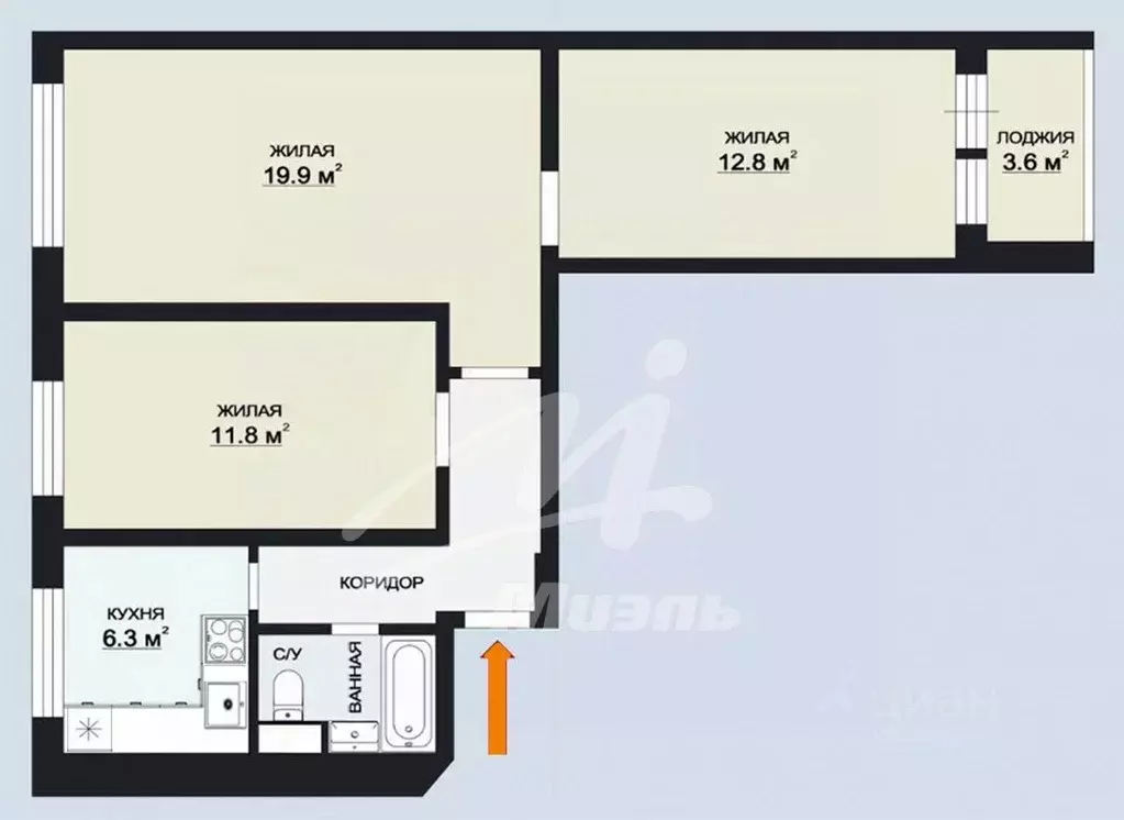 3-к кв. Москва Планерная ул., 12К3 (59.3 м) - Фото 1