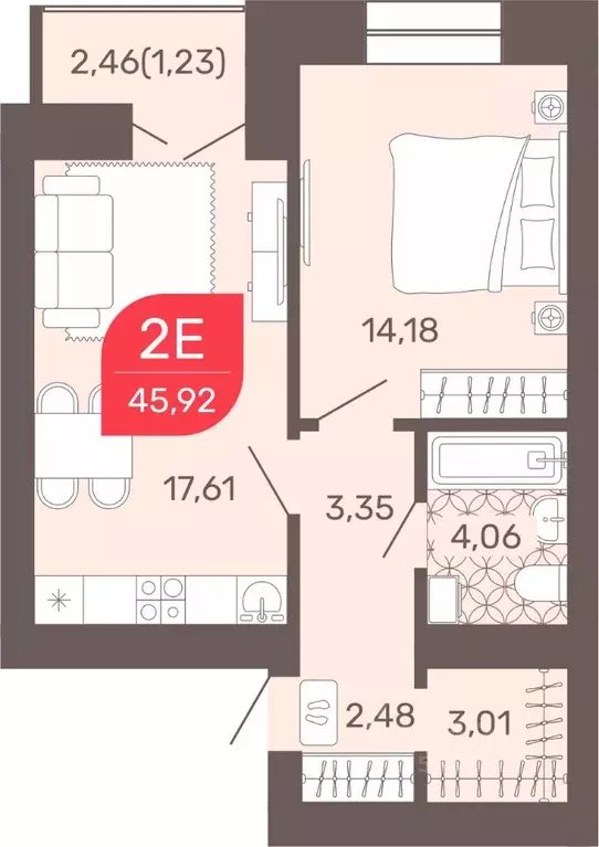 1-к кв. Забайкальский край, Чита Романовский мкр, 32 (45.92 м) - Фото 0