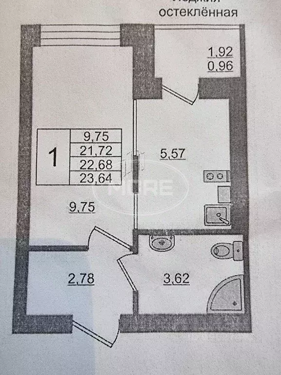 Студия Калининградская область, Светлогорск ул. Молодежная, 1 (22.8 м) - Фото 2
