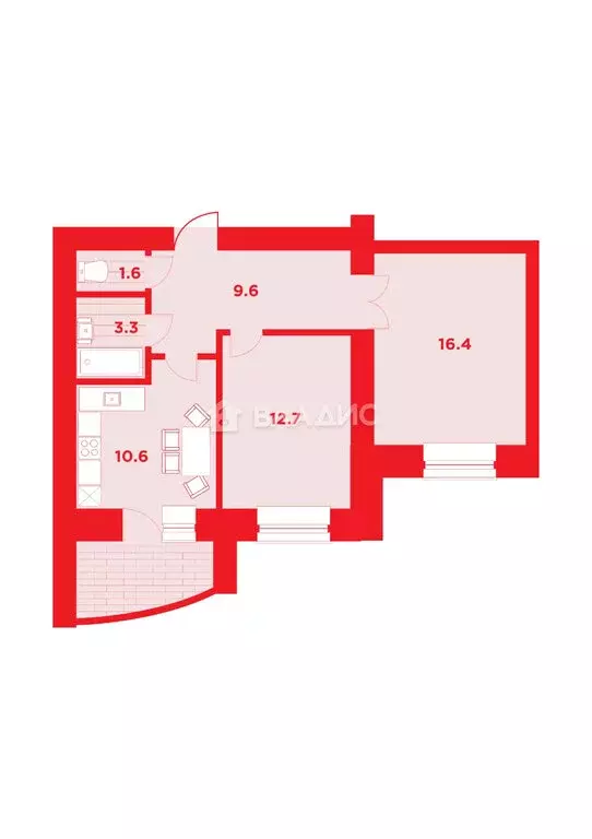 2-комнатная квартира: Благовещенск, Заводская улица, 2/4 (57.2 м) - Фото 0