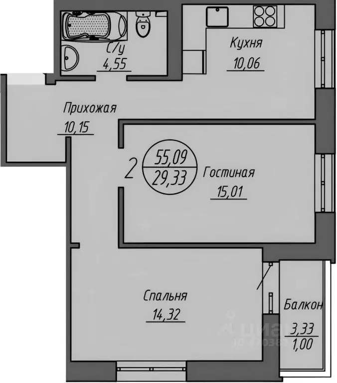 2-к кв. Новосибирская область, Новосибирск ул. Кирова, 11 (53.6 м) - Фото 0