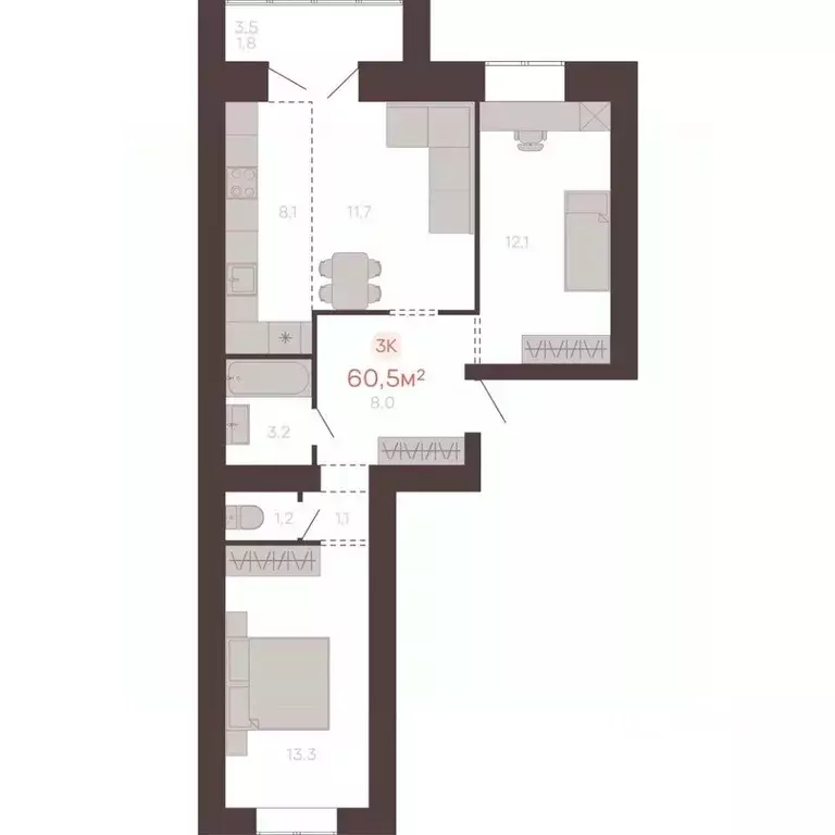 3-к кв. Алтайский край, Новоалтайск ул. Южсиба, 52А (60.5 м) - Фото 0
