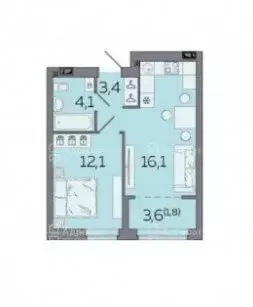 1-комнатная квартира: Волгоград, улица Владимира Петровского, 4 (39 м) - Фото 1