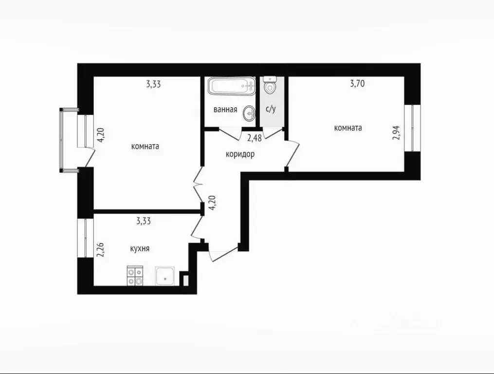 2-к кв. Новосибирская область, Новосибирск Большая ул., 650 (41.0 м) - Фото 0