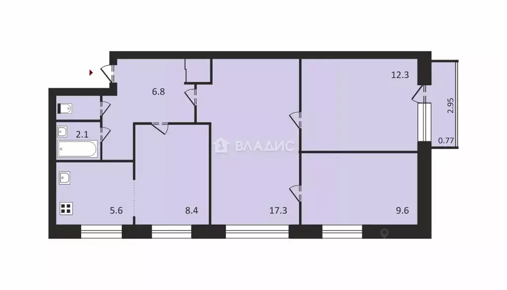 3-к кв. Владимирская область, Камешково Школьная ул., 11 (63.9 м) - Фото 2