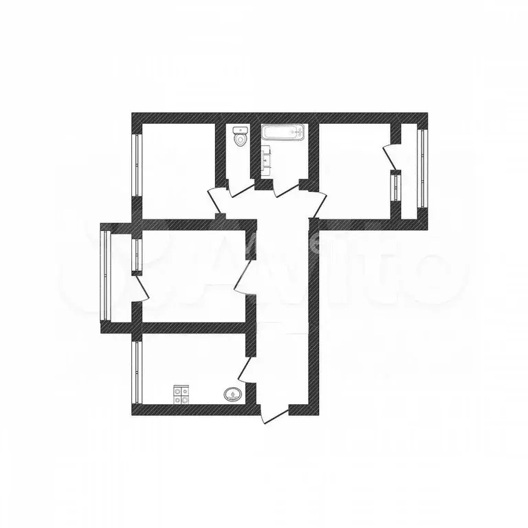 3-к. квартира, 69 м, 7/9 эт. - Фото 0