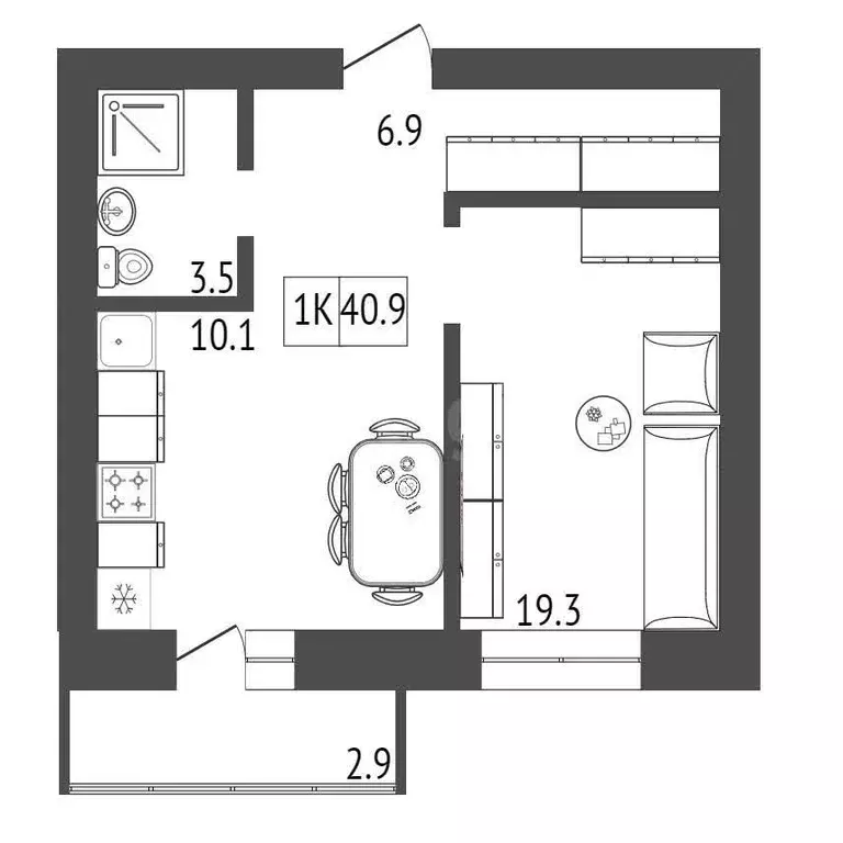 Продаётся 1-к квартира, 40.9 м - Фото 0