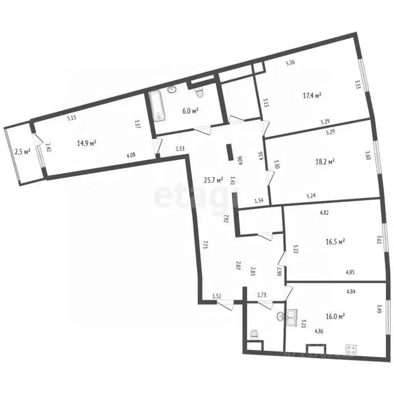 4-к кв. Санкт-Петербург Комендантский просп., 11 (122.6 м) - Фото 2