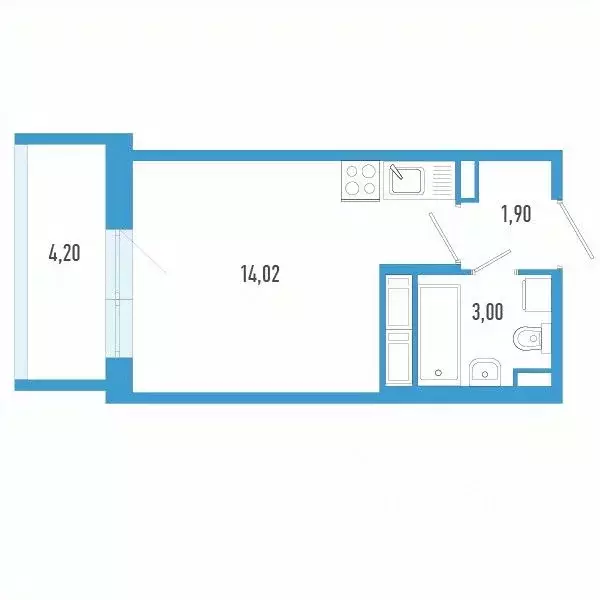 Студия Санкт-Петербург пос. Шушары,  (20.18 м) - Фото 0