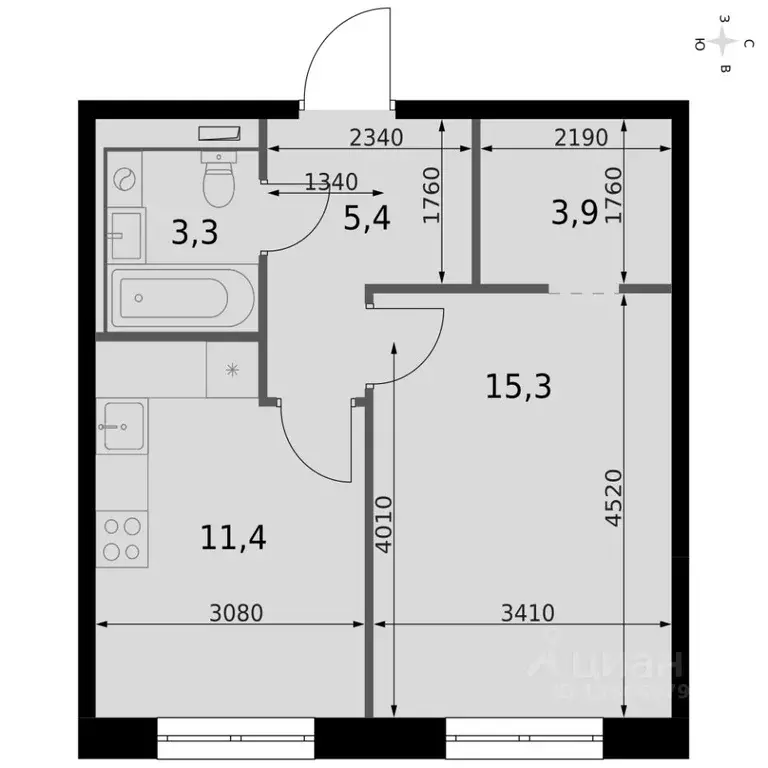 1-к кв. Татарстан, Казань Даурская ул., 2А (39.3 м) - Фото 1