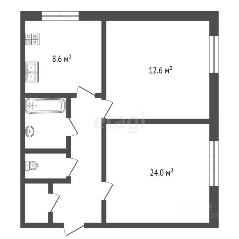 2-к кв. Архангельская область, Коряжма ул. Кирова, 9 (62.4 м) - Фото 1