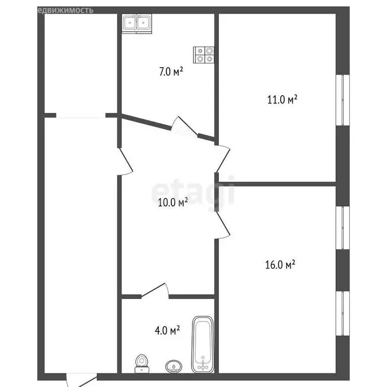 2-комнатная квартира: Яр, улица Источник, 7 (48.4 м) - Фото 0