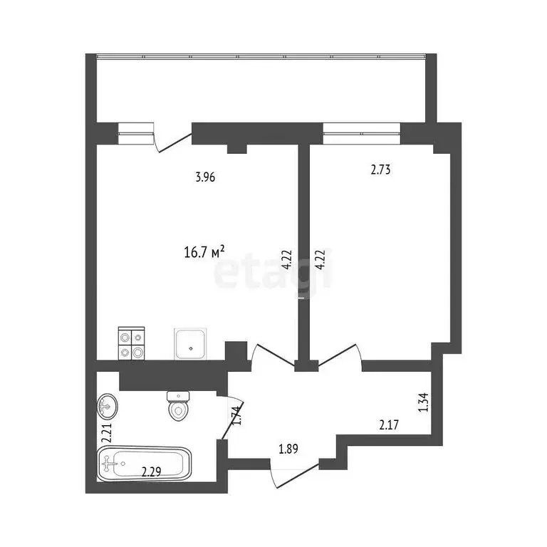 1-комнатная квартира: Тюмень, Кремлёвская улица, 112к4 (38.2 м) - Фото 1