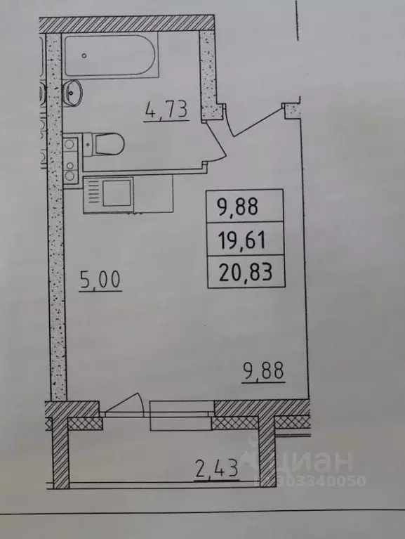 Студия Ханты-Мансийский АО, Когалым ул. Дорожников, 2 (20.8 м) - Фото 0