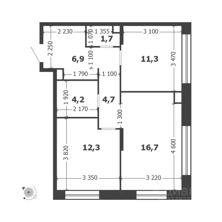 2-к кв. Москва проезд Проектируемый № 7021А (58.7 м) - Фото 1