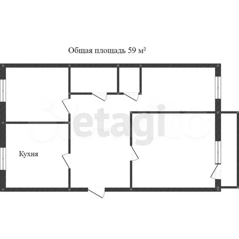 3-к. квартира, 57 м, 4/5 эт. - Фото 0