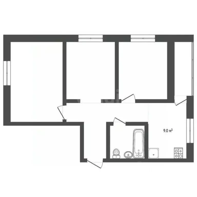 3-к кв. Забайкальский край, Чита ул. Ленина, 151к1 (73.5 м) - Фото 2