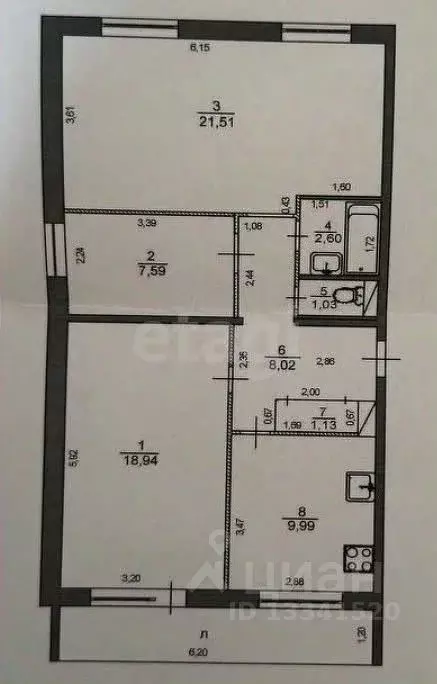 3-к кв. Ульяновская область, Ульяновск ул. Шолмова, 45/1к2 (70.8 м) - Фото 1