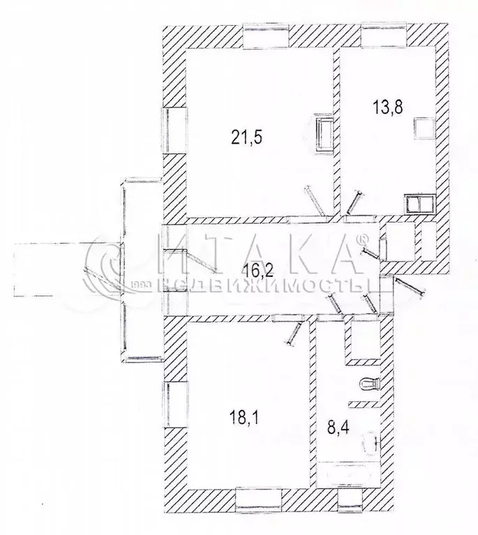 2-к. квартира, 74 м, 2/3 эт. - Фото 0