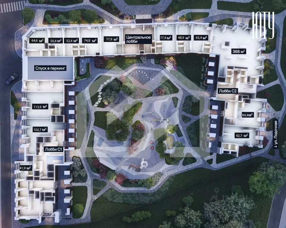 Помещение свободного назначения в Москва Юту жилой комплекс (1316 м) - Фото 2