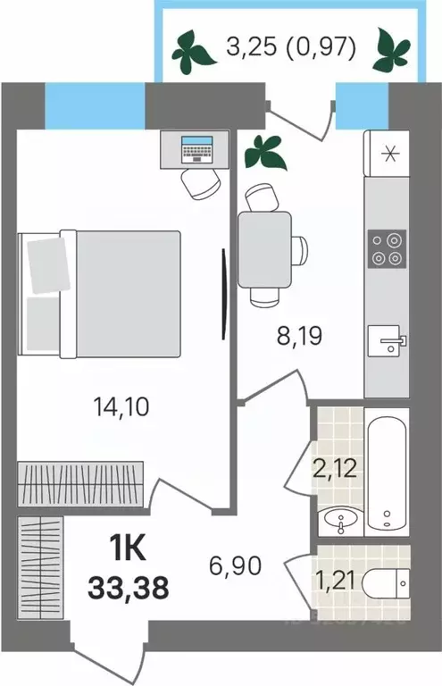 1-к кв. Пермский край, Пермский муниципальный округ, с. Култаево ул. ... - Фото 1