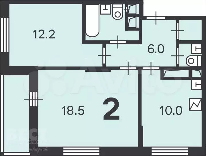 Аукцион: 2-к. квартира, 54,4 м, 2/16 эт. - Фото 0