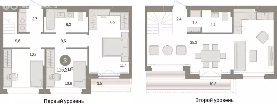 3-комнатная квартира: Тюмень, улица Тимирязева, 8к1 (115.2 м) - Фото 1