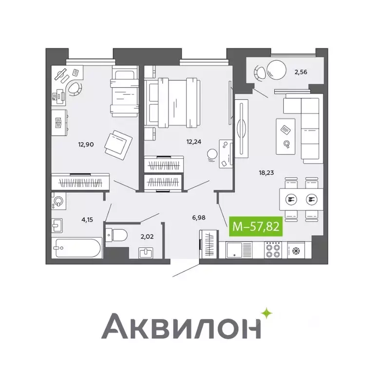 2-к кв. Архангельская область, Архангельск просп. Обводный Канал ... - Фото 0