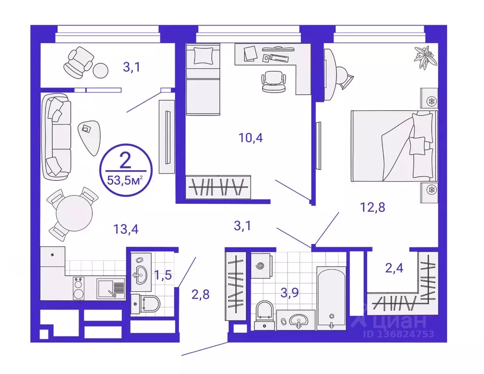 2-к кв. Свердловская область, Екатеринбург Уктус жилрайон, Астон ... - Фото 1