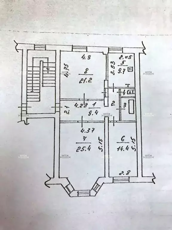 3-к кв. Калужская область, Калуга Первомайская ул., 14 (89.0 м) - Фото 2