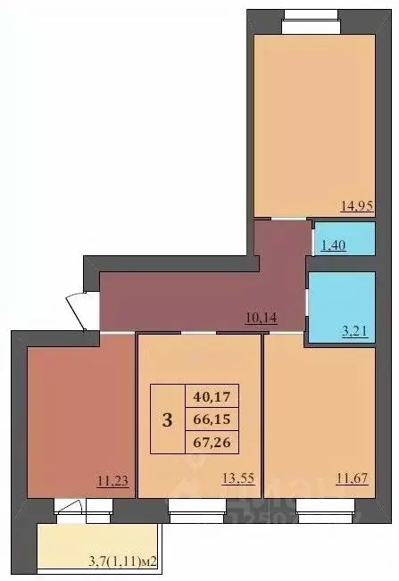3-к кв. Ярославская область, Ярославль Северный жилрайон, 15-й мкр,  ... - Фото 0