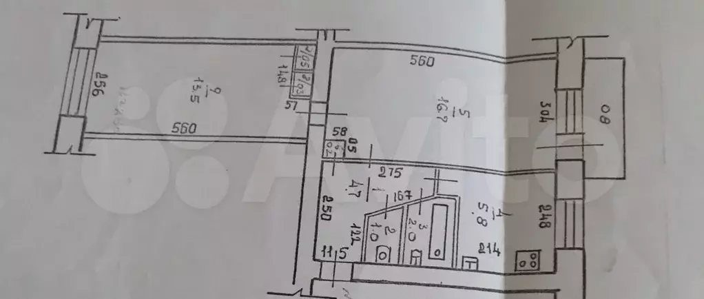 2-к. квартира, 45,5 м, 4/5 эт. - Фото 0