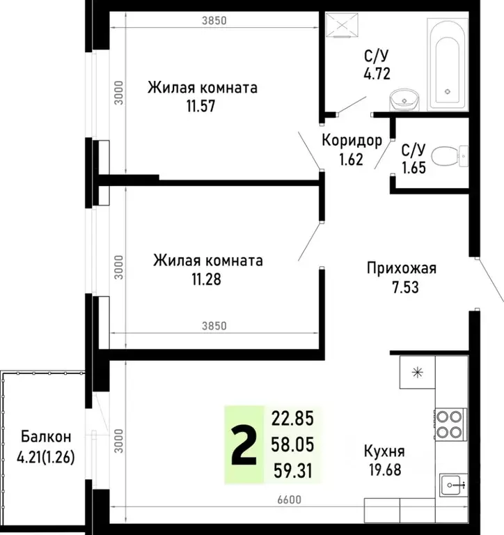 2-к кв. Краснодарский край, Анапа муниципальный округ, Нижняя ... - Фото 0