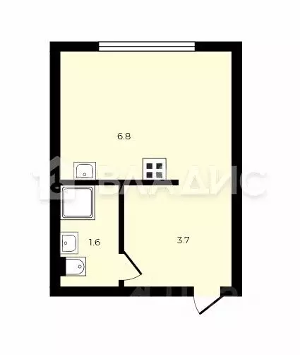 Студия Калининградская область, Калининград Серпуховская ул., 35 (12.5 ... - Фото 2