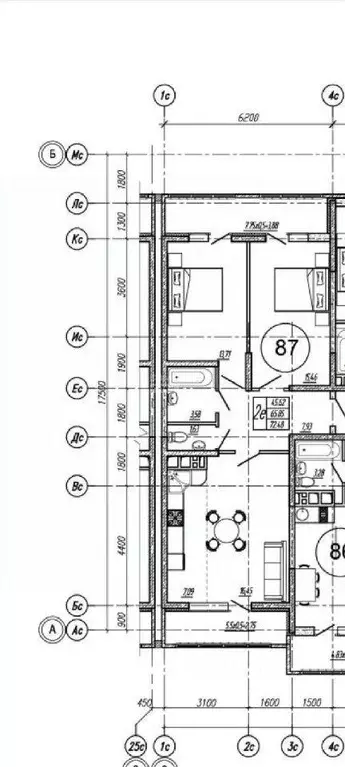 Квартира, 2 комнаты, 66 м - Фото 1