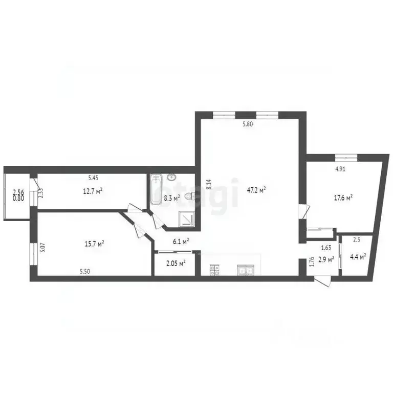 3-к кв. Коми, Сыктывкар ул. Кутузова, 17 (126.1 м) - Фото 2