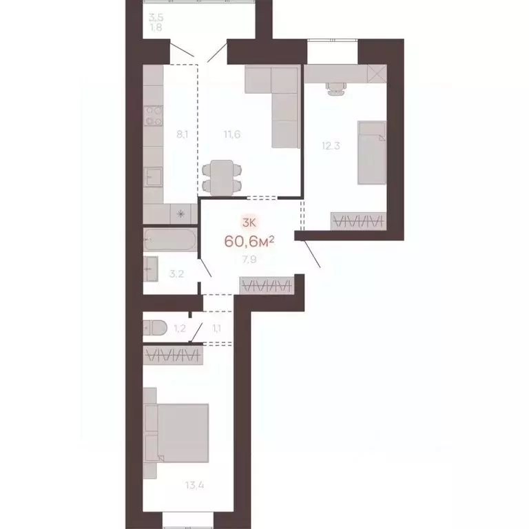 3-к кв. Алтайский край, Новоалтайск ул. Южсиба, 52А (60.6 м) - Фото 0