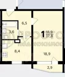 1-к кв. Москва Ленская ул., 28 (37.7 м) - Фото 2