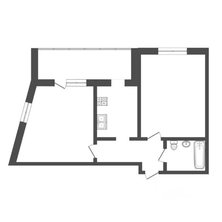 2-к кв. Тюменская область, Тюмень ул. Клары Цеткин, 61к4 (45.0 м) - Фото 2