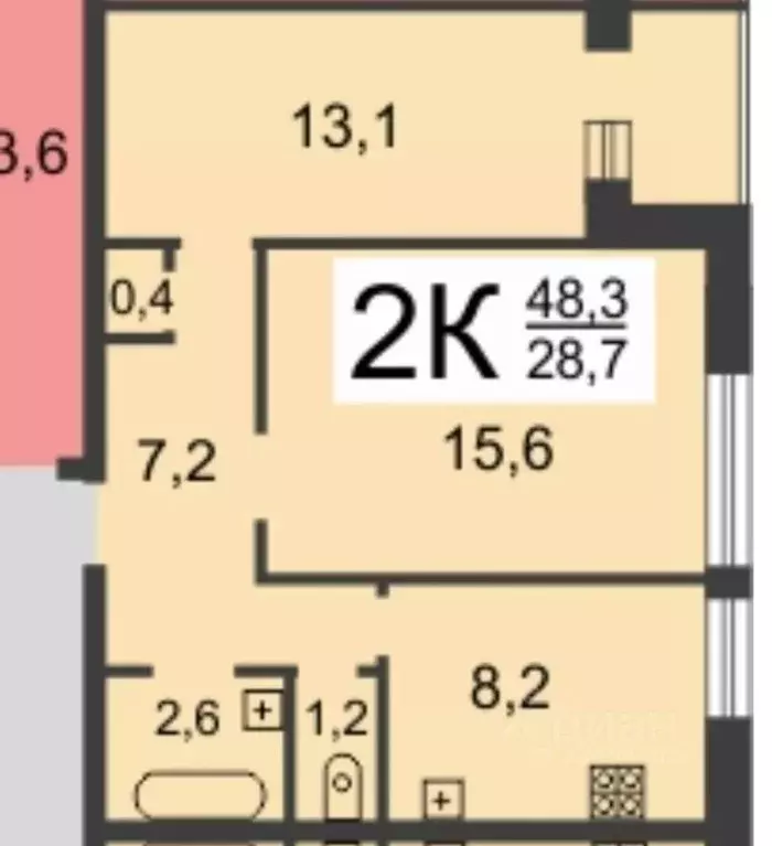 2-к кв. Нижегородская область, Нижний Новгород ул. Строкина, 14 (48.0 ... - Фото 1