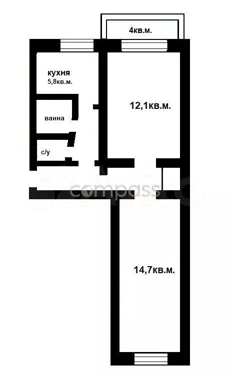 2-к. квартира, 45 м, 5/5 эт. - Фото 0