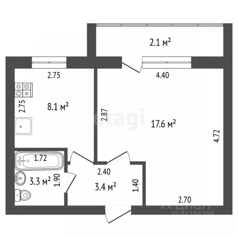1-к кв. Мордовия, Саранск городской округ, Луховка рп ул. Октябрьская, ... - Фото 2