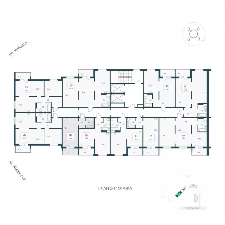 Квартира-студия: Новосибирск, Кедровая улица, 80/3 (29.2 м) - Фото 1