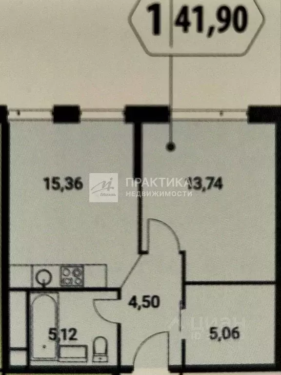 1-к кв. Москва Шмитовский проезд, 39к6 (41.9 м) - Фото 2