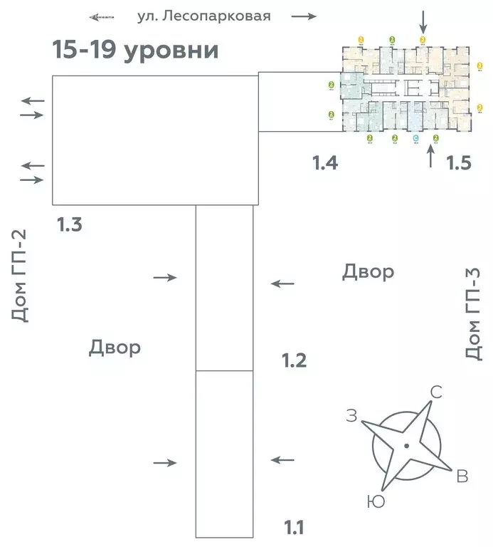 3-комнатная квартира: Тюмень, Лесопарковая улица, 22 (69.2 м) - Фото 2